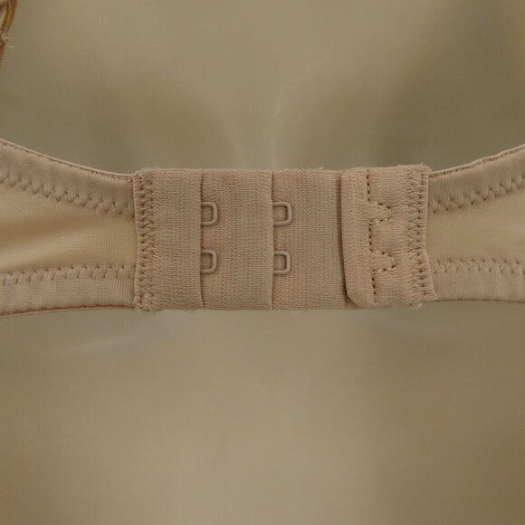 Lily of France 34B Solid Beige Your Perfect T Shirt Bra Rhinestone Wire Lined - Picture 7 of 13